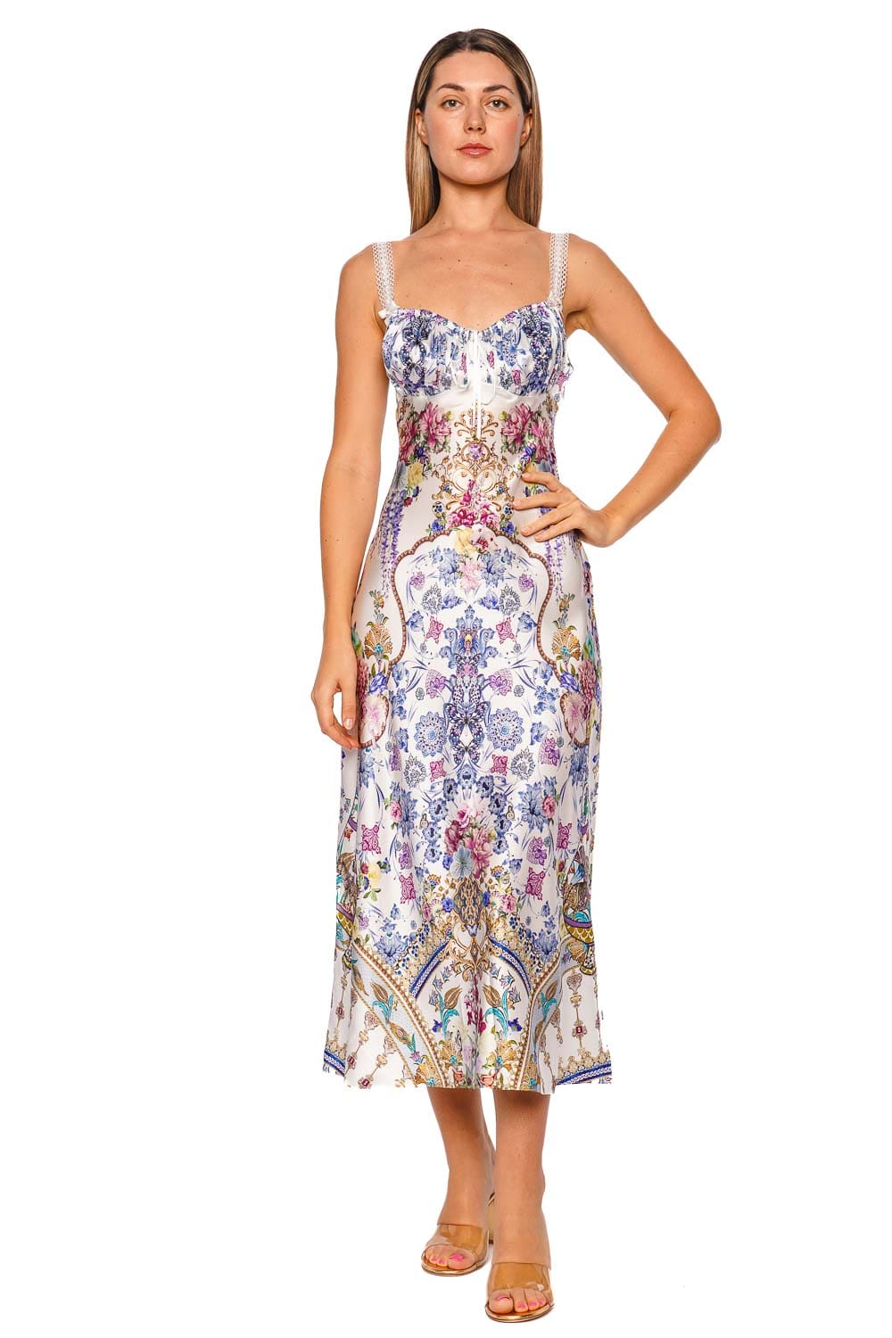 Camilla All About That Lace Gathered Bias Midi Dress