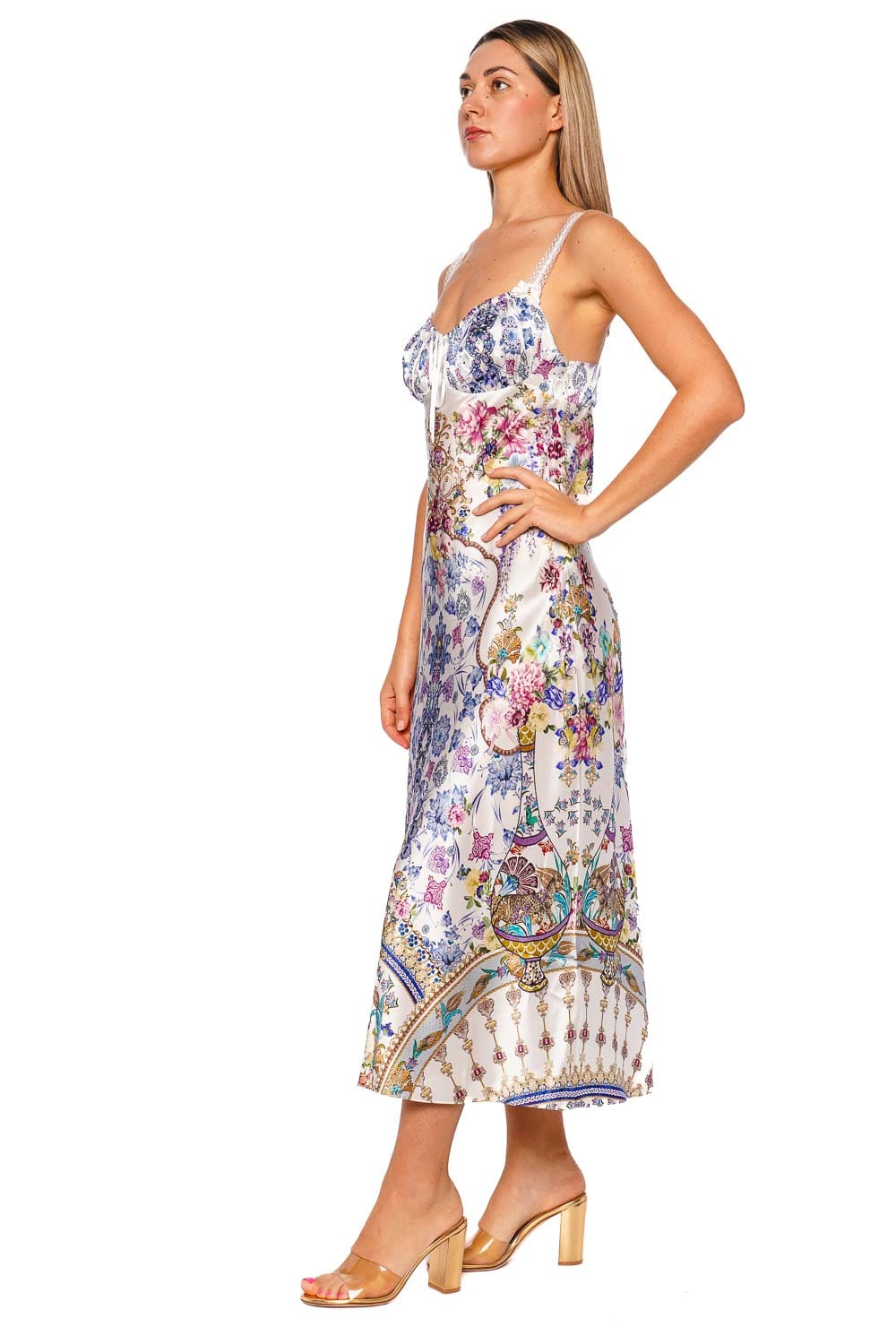 Camilla All About That Lace Gathered Bias Midi Dress