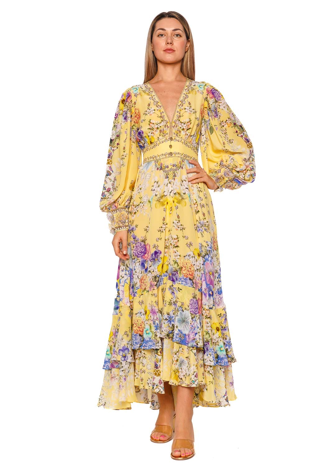 Camilla Darling Buds Long Sleeve Buttoned Maxi Dress