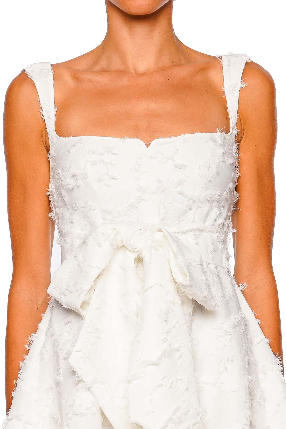 CLEA Rue Feathered Jacquard Belted Mini Dress