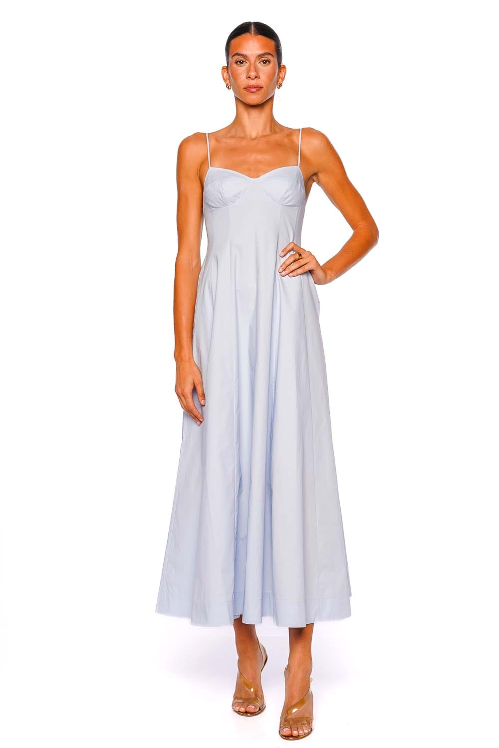CLEA Cynthia Blue Cotton Maxi Dress