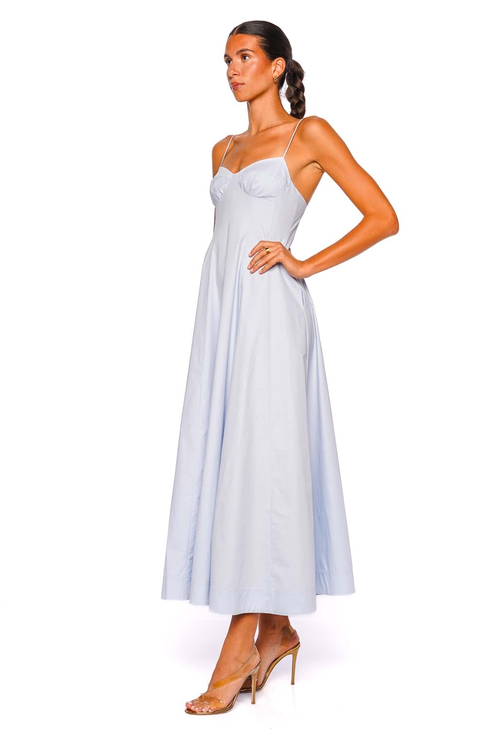CLEA Cynthia Blue Cotton Maxi Dress