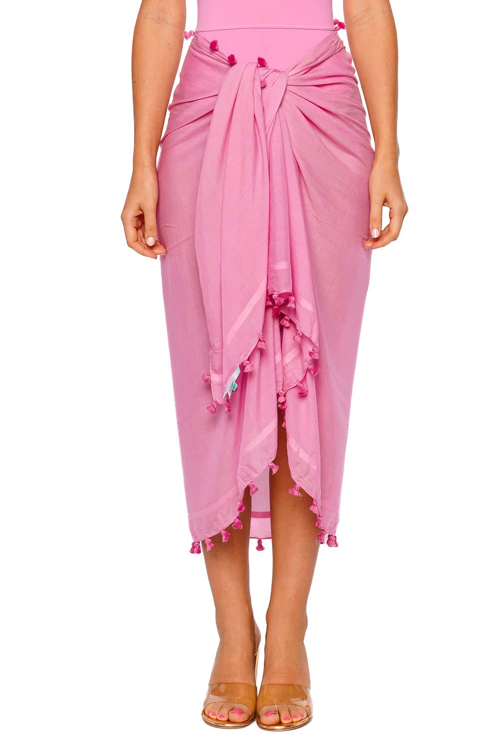 Melissa Odabash Pink Tassel Trim Pareo