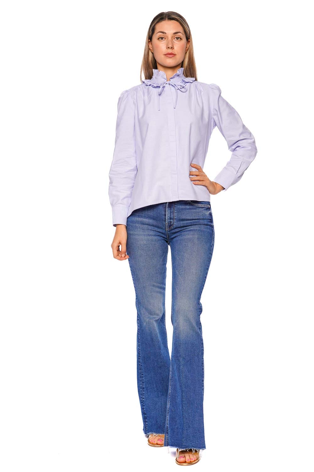 MOTHER Denim The Doozy Sneak Fray Flare Jean