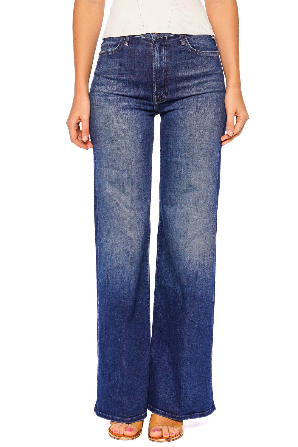 MOTHER Denim The Hustler Roller Sneak Wide Leg Jean