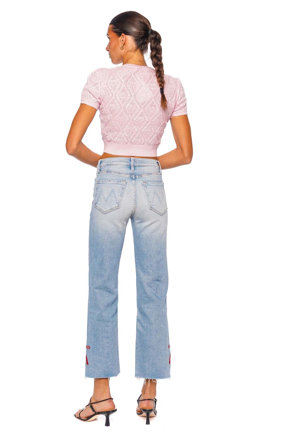 MOTHER Denim The Rambler Zip Slice Hover Fray Jean