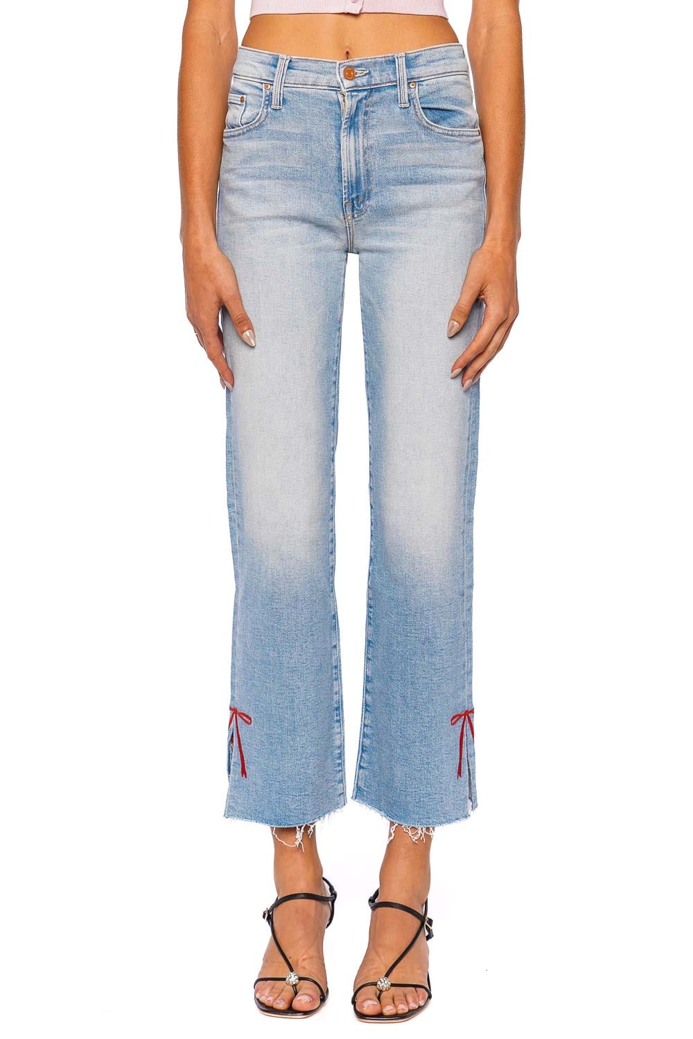 MOTHER Denim The Rambler Zip Slice Hover Fray Jean