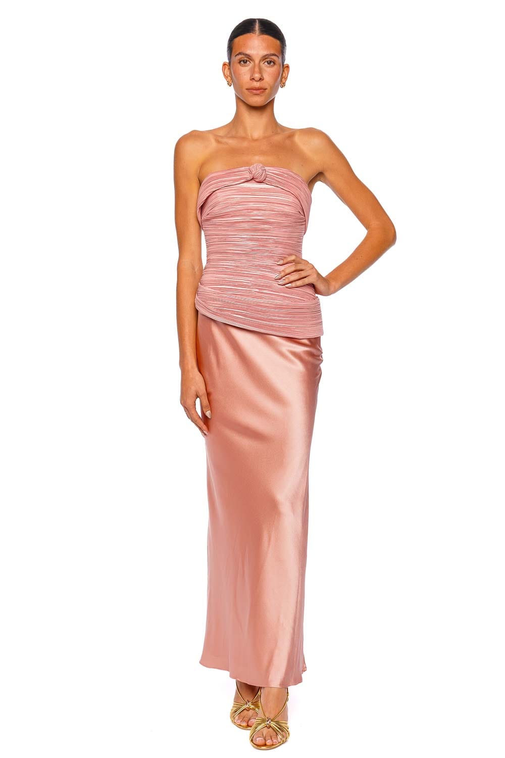 Cult Gaia Chantel Petal Satin Maxi Skirt
