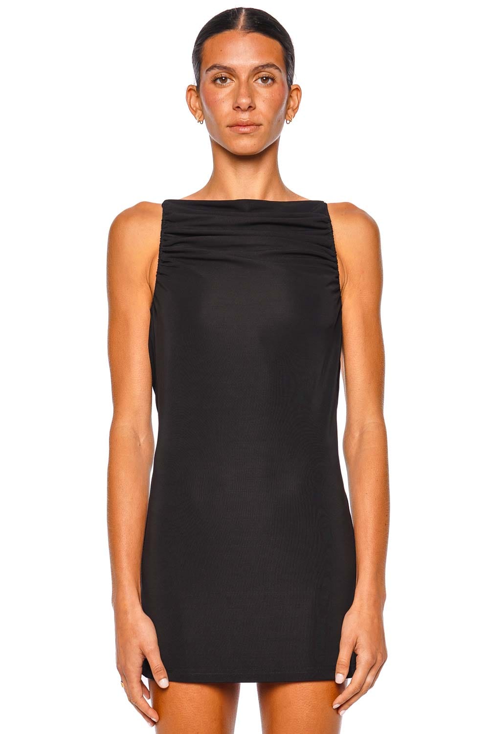 Cult Gaia ISARAY Black Sleeveless Open Back Mini Dress