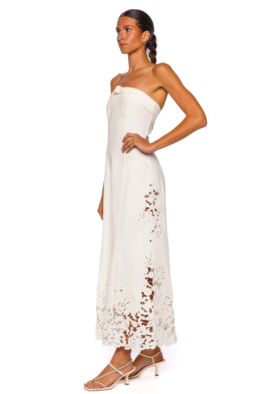 Cult Gaia KELLAN Off White Strapless Midi Dress