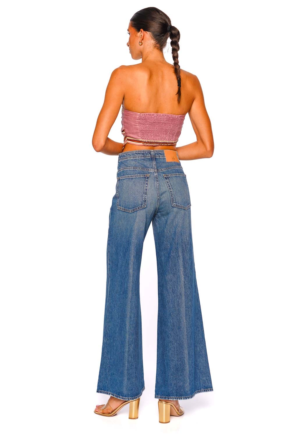 Faithfull The Brand Ebbe Dusty Mauve Strapless Top with Barragan Stripe