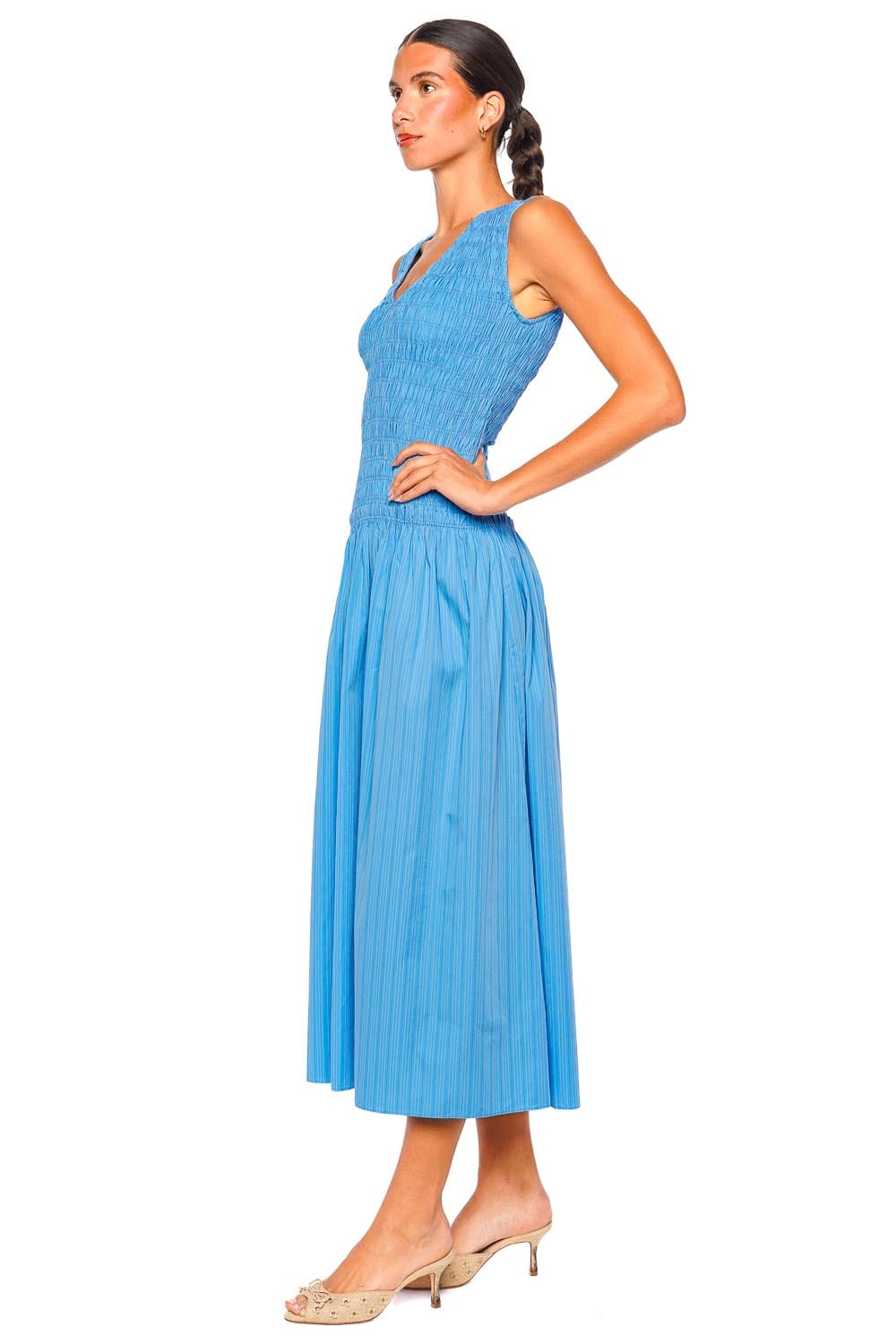 Faithfull The Brand Palomar Azul Sleeveless Midi Dress