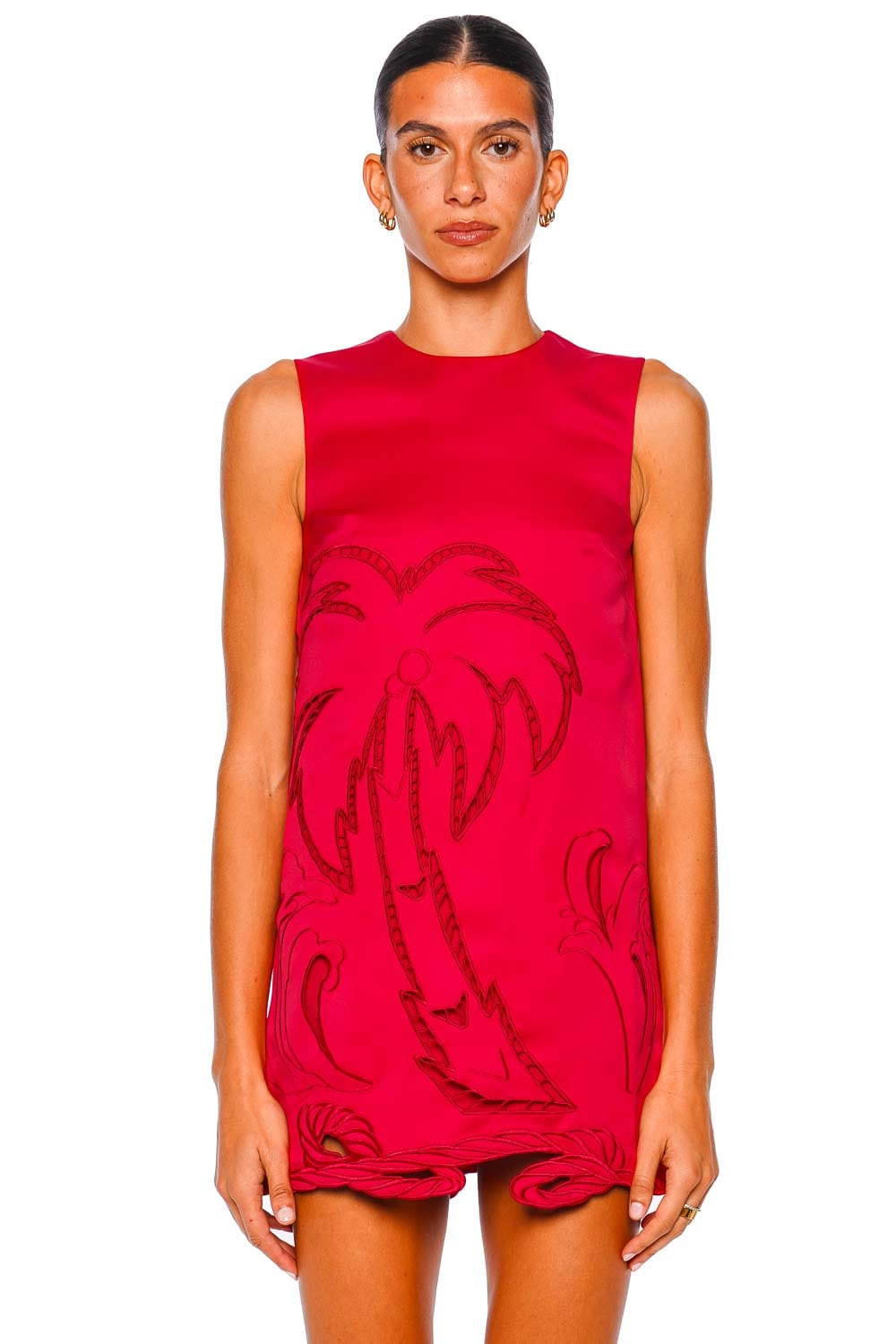 LEO LIN Yvonne Scarlet Sleeveless Applique Mini Dress