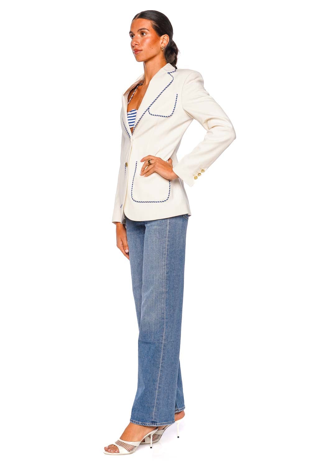 LEO LIN Jillian Vanilla Long Sleeve Blazer