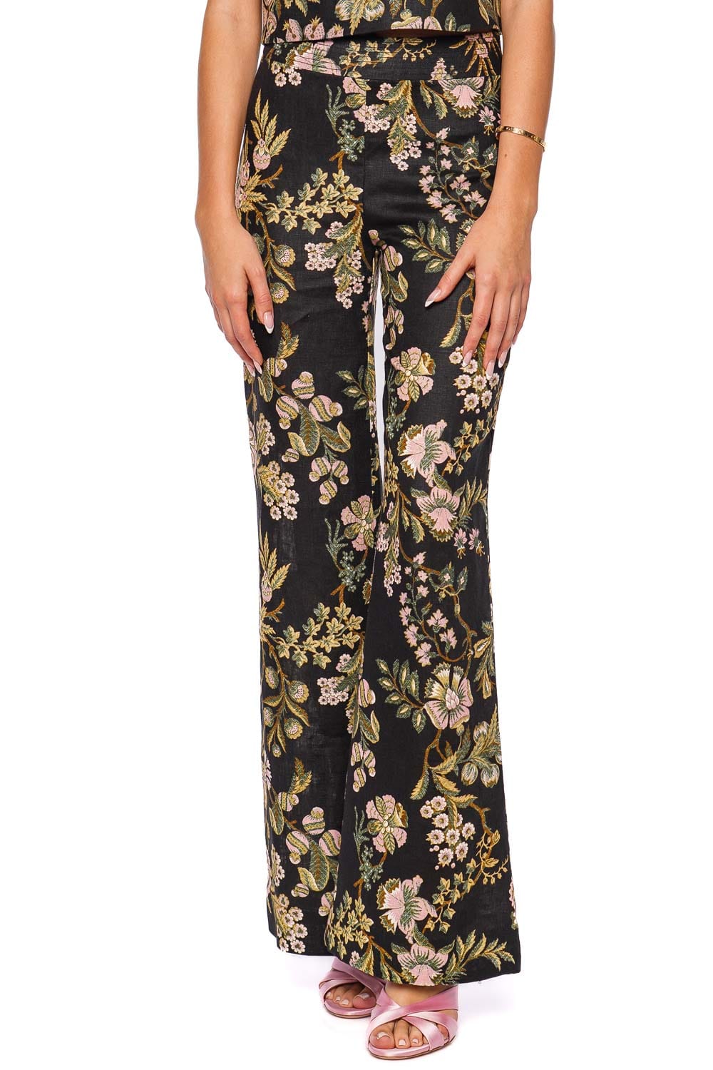 Cara Cara Josephine Clover Black Floral Wide-Leg Pants