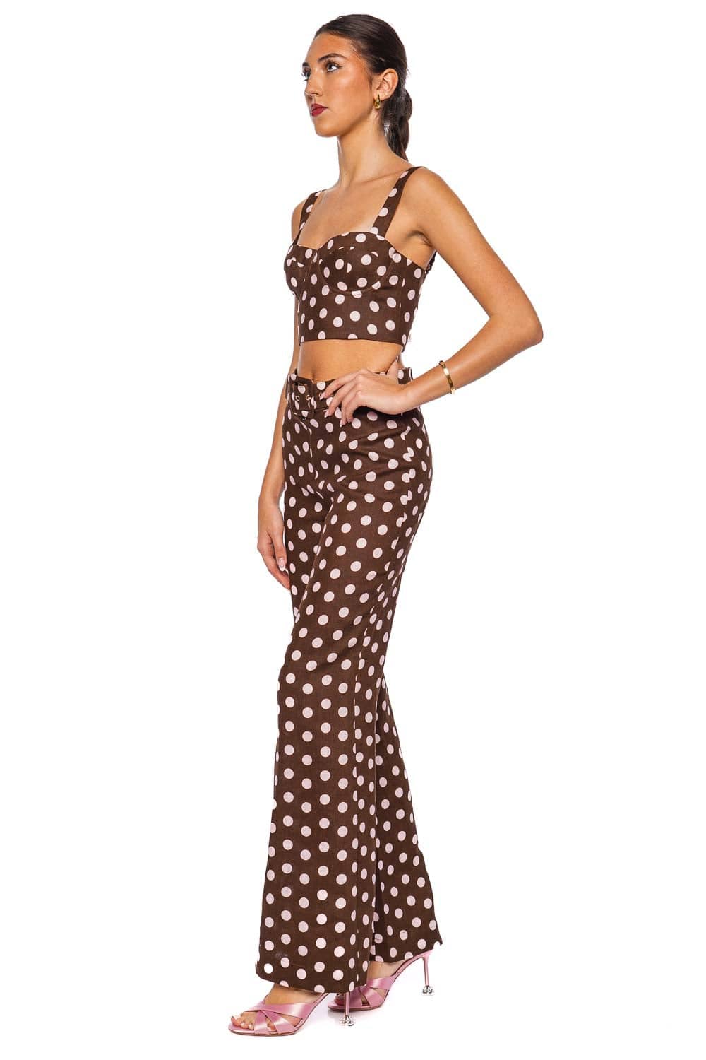 Cara Cara Claudine Joelle Polka Dot Cropped Top