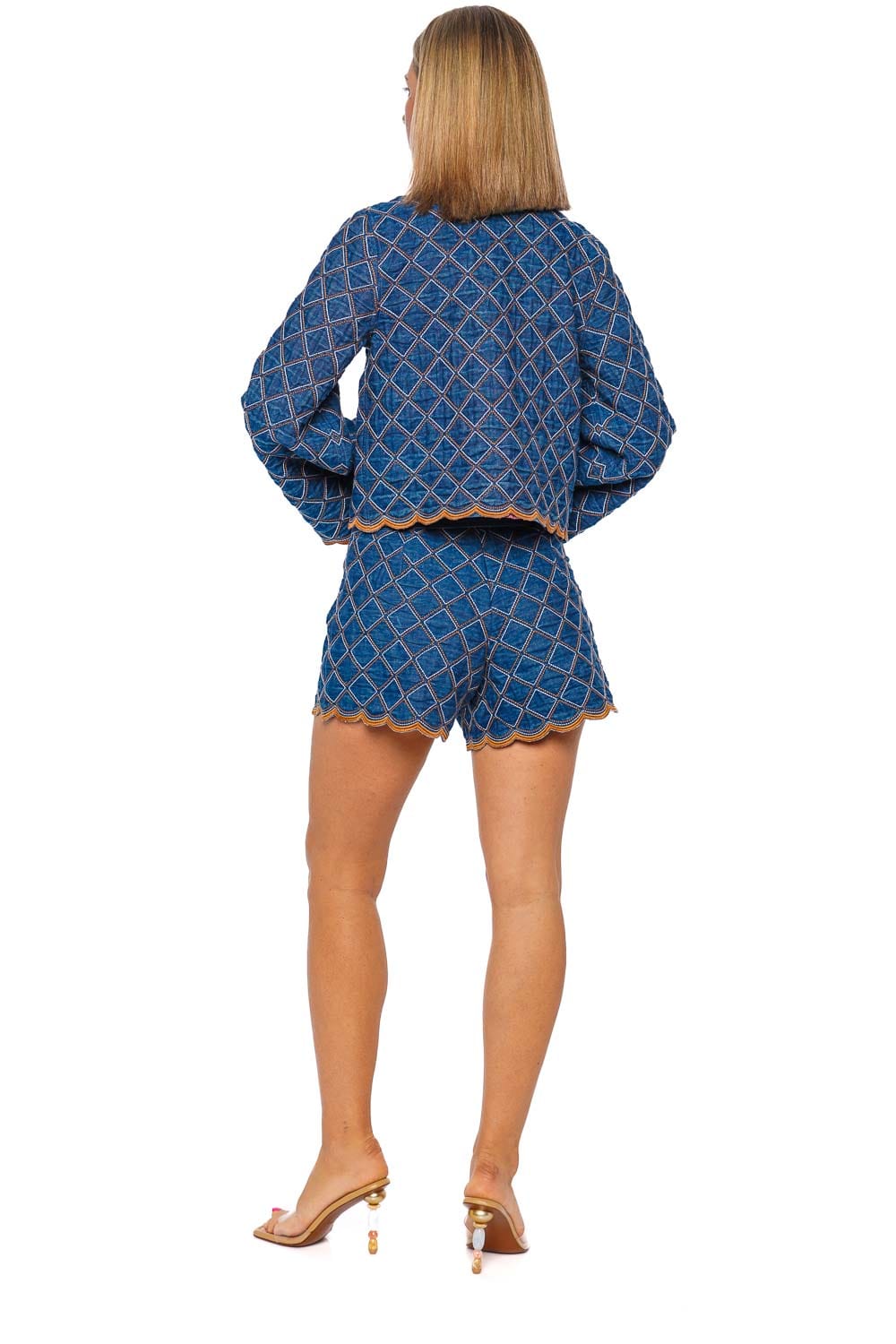 Cara Cara Marvis Quilted Denim Scalloped Jacket