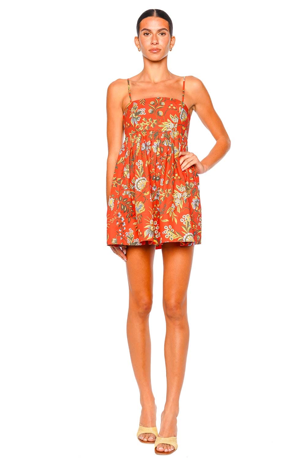 Cara Cara Leo Clover Orange Mini Dress with Straps