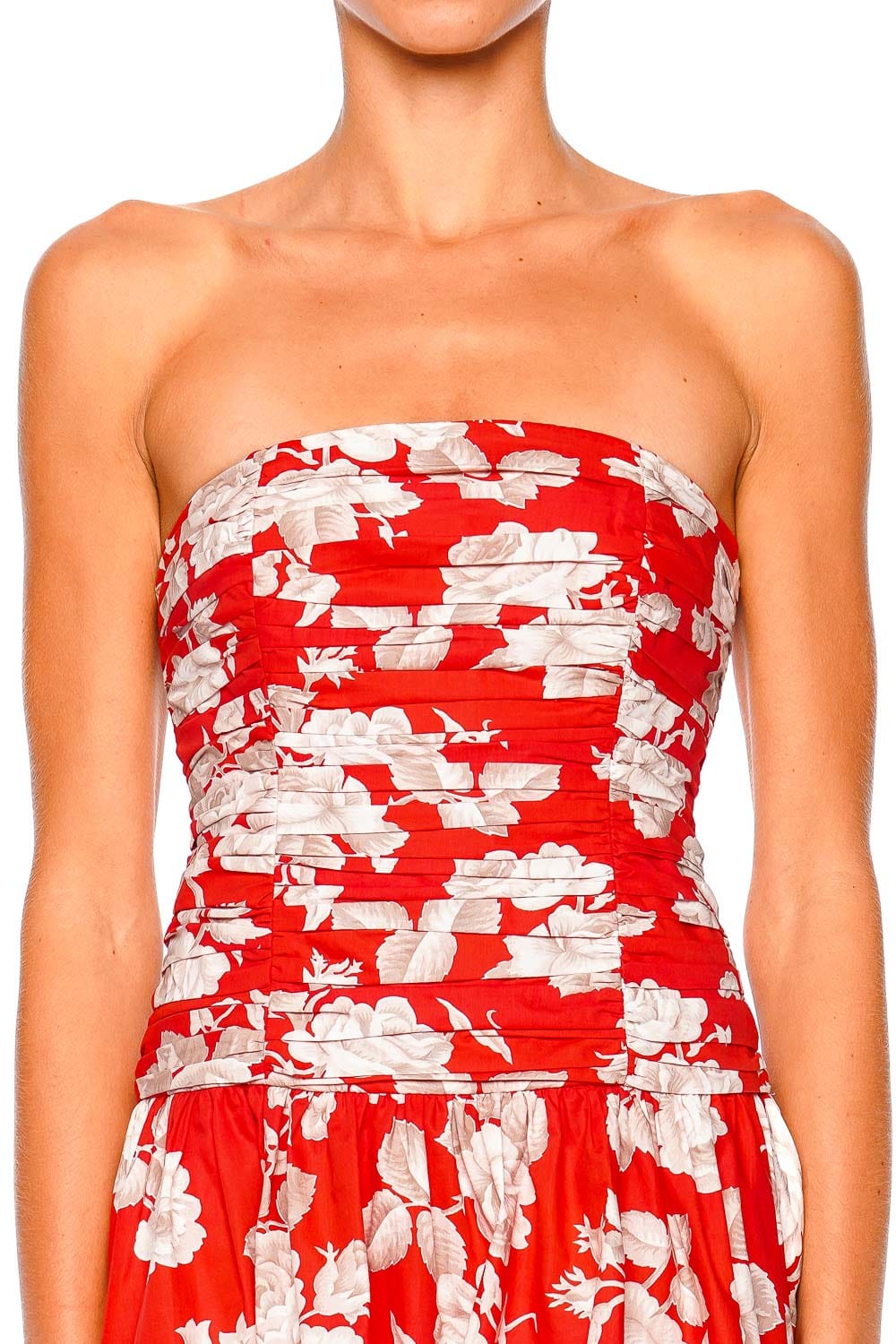 Cara Cara Montreal Rosebud Red Strapless Mini Dress