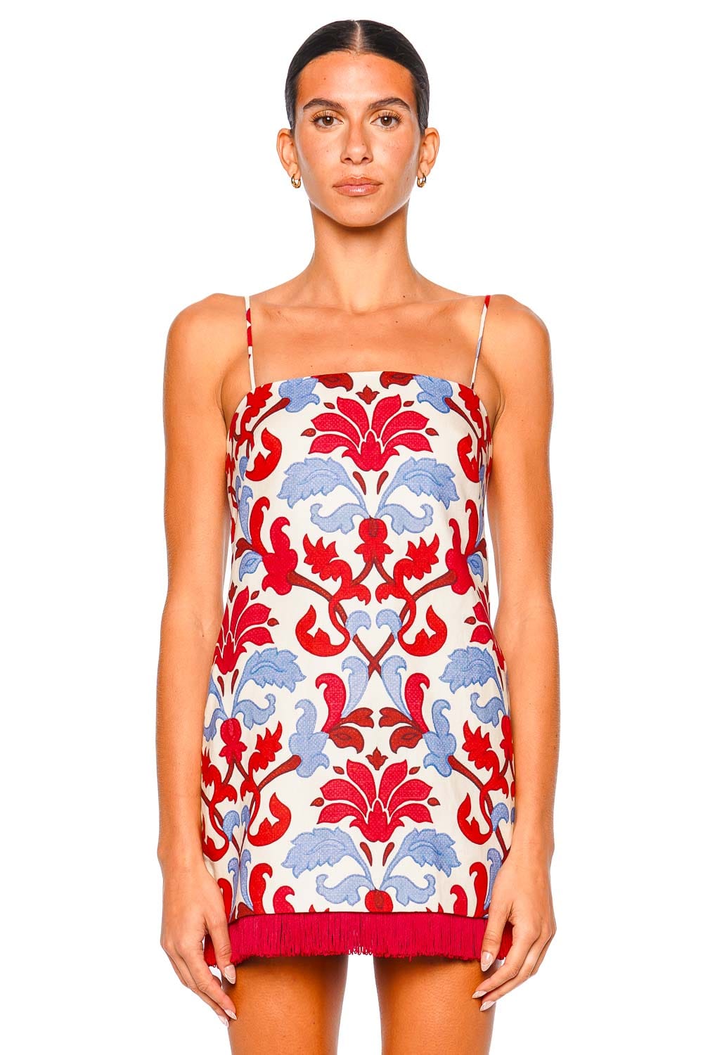 Cara Cara Valencia Ivory Spaghetti Strap Mini Dress