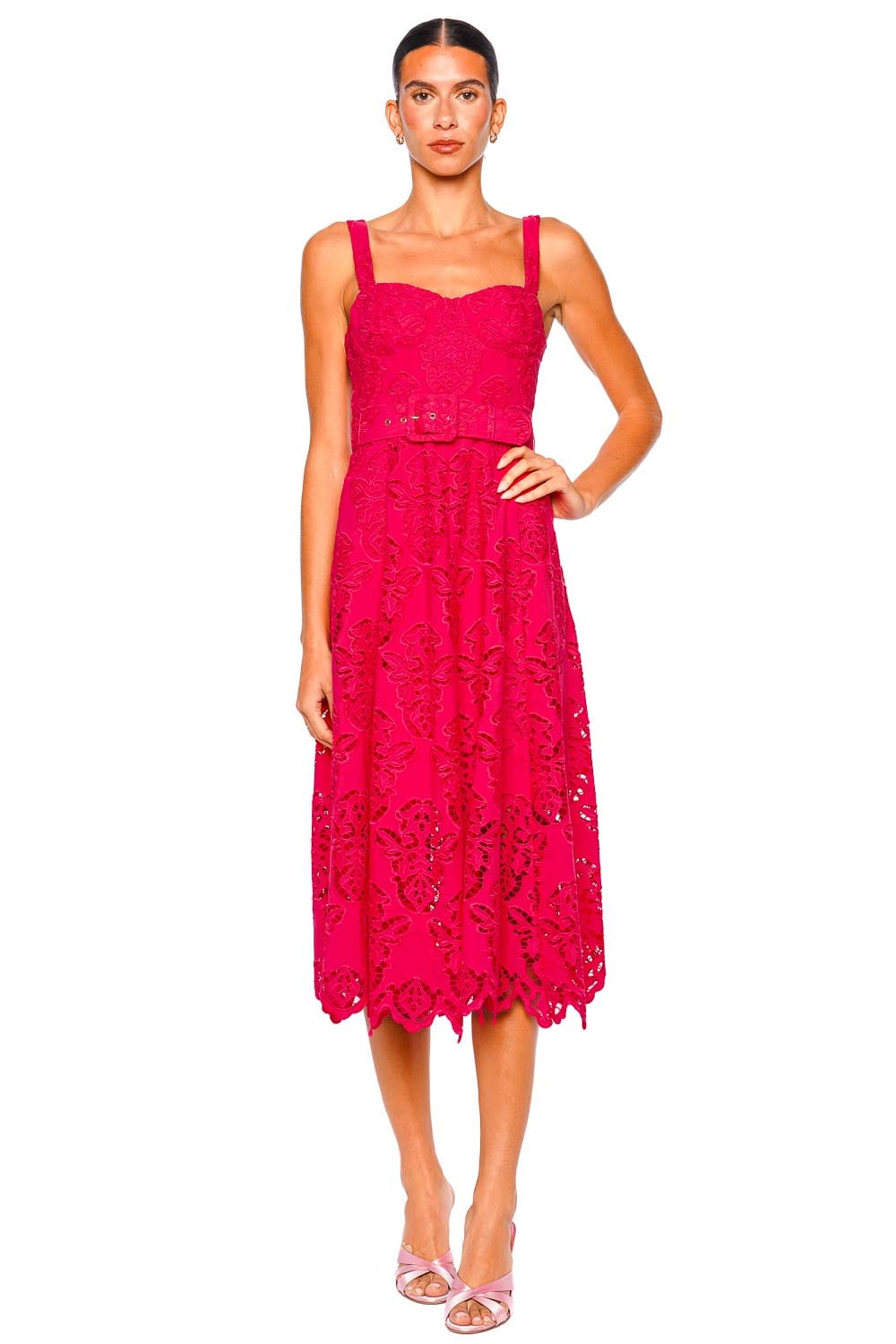 Cara Cara Azalea Eyelet Sleeveless Midi Dress