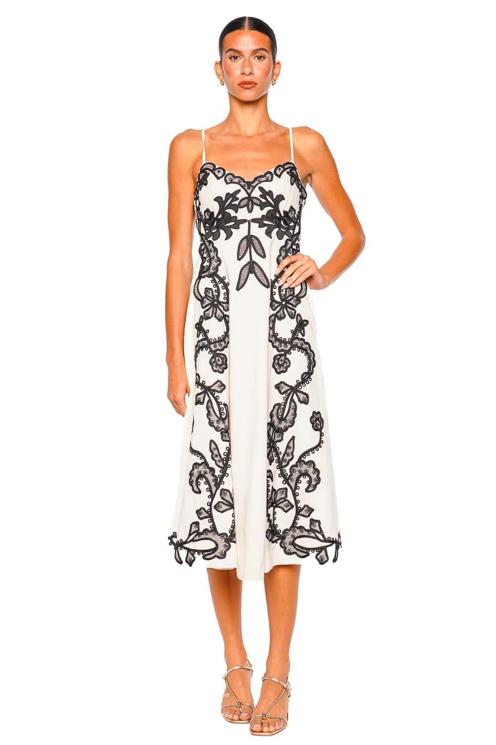 Ulla Johnson Miray Cami White Embroidered Midi Dress