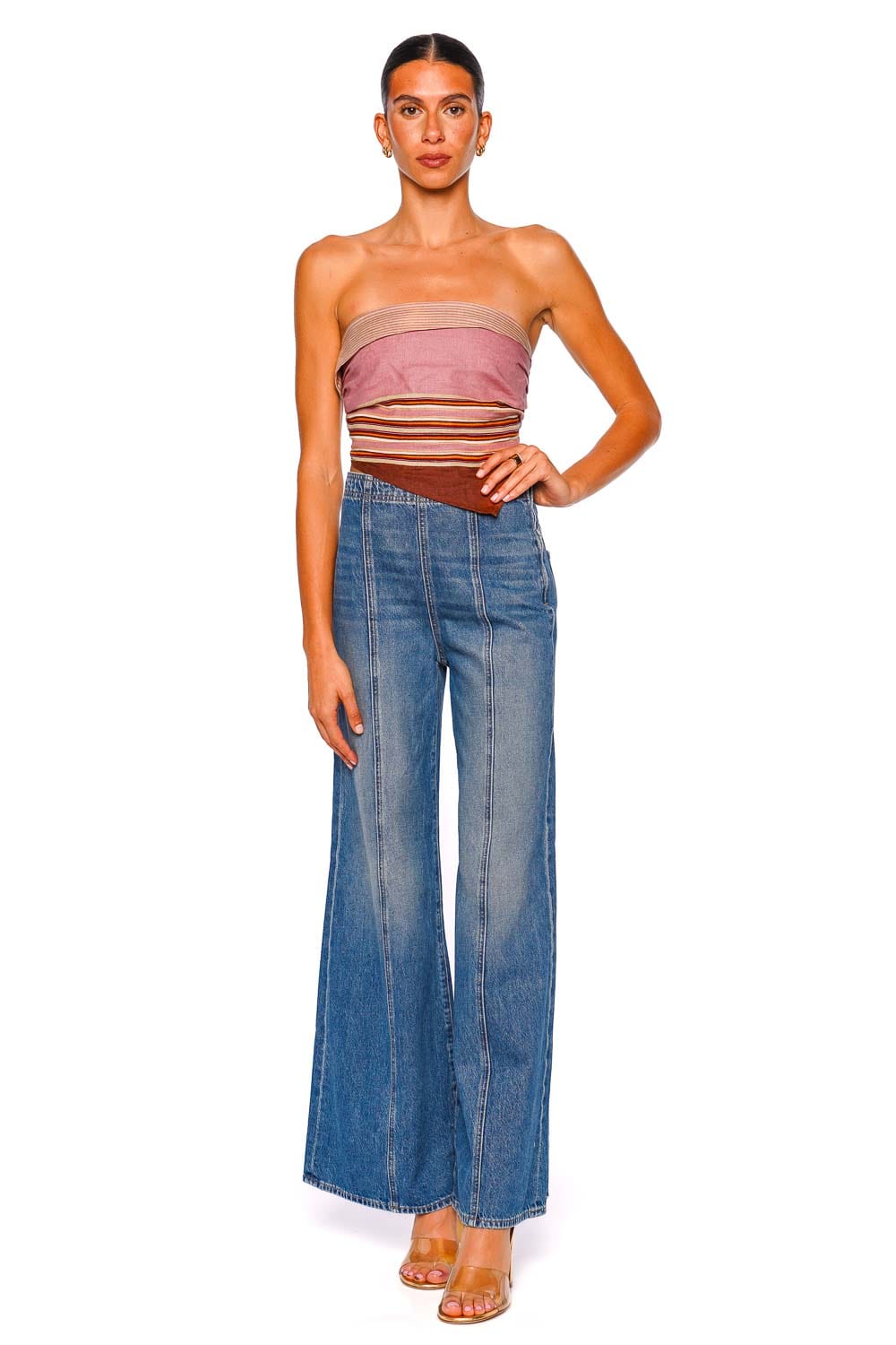 Ulla Johnson Bianca Danube Seamed Wide Leg Jeans