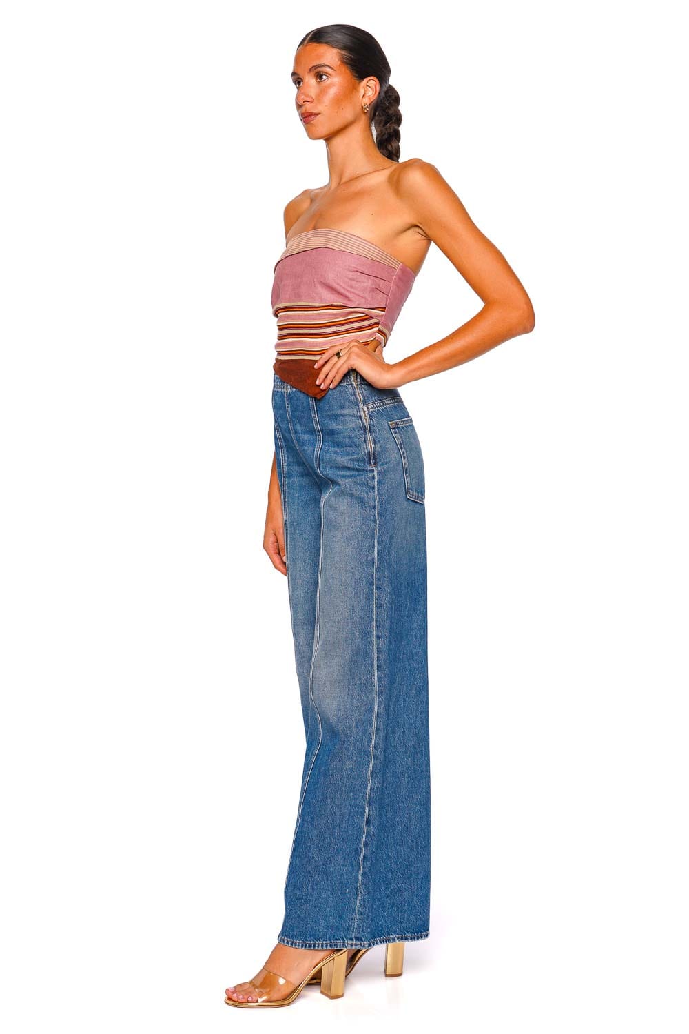 Ulla Johnson Bianca Danube Seamed Wide Leg Jeans