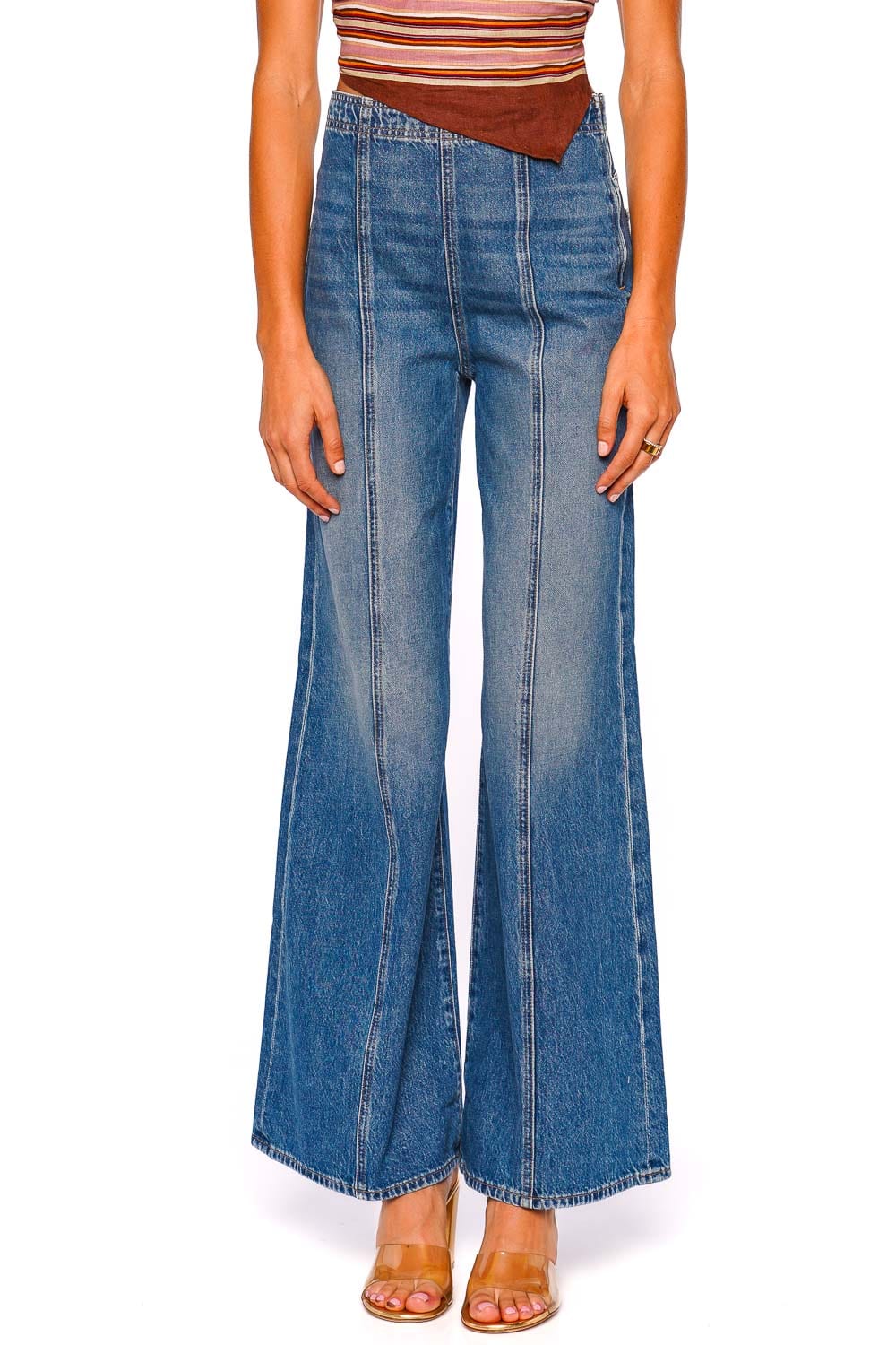 Ulla Johnson Bianca Danube Seamed Wide Leg Jeans