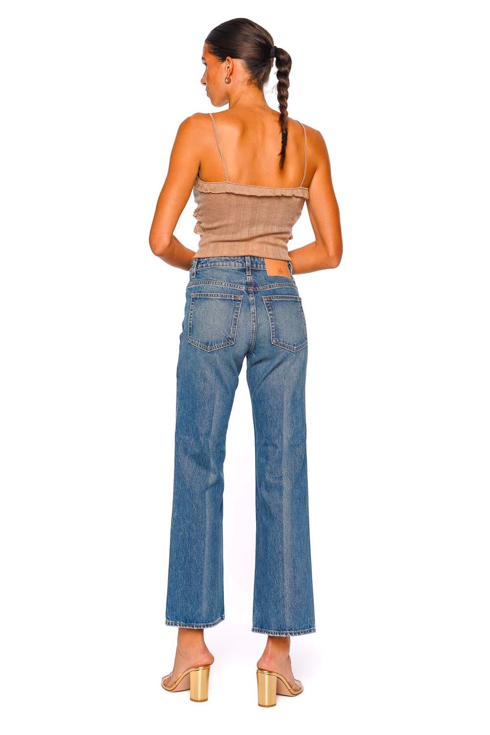 Ulla Johnson Agatha Danube Straight Leg Pintuck Jeans