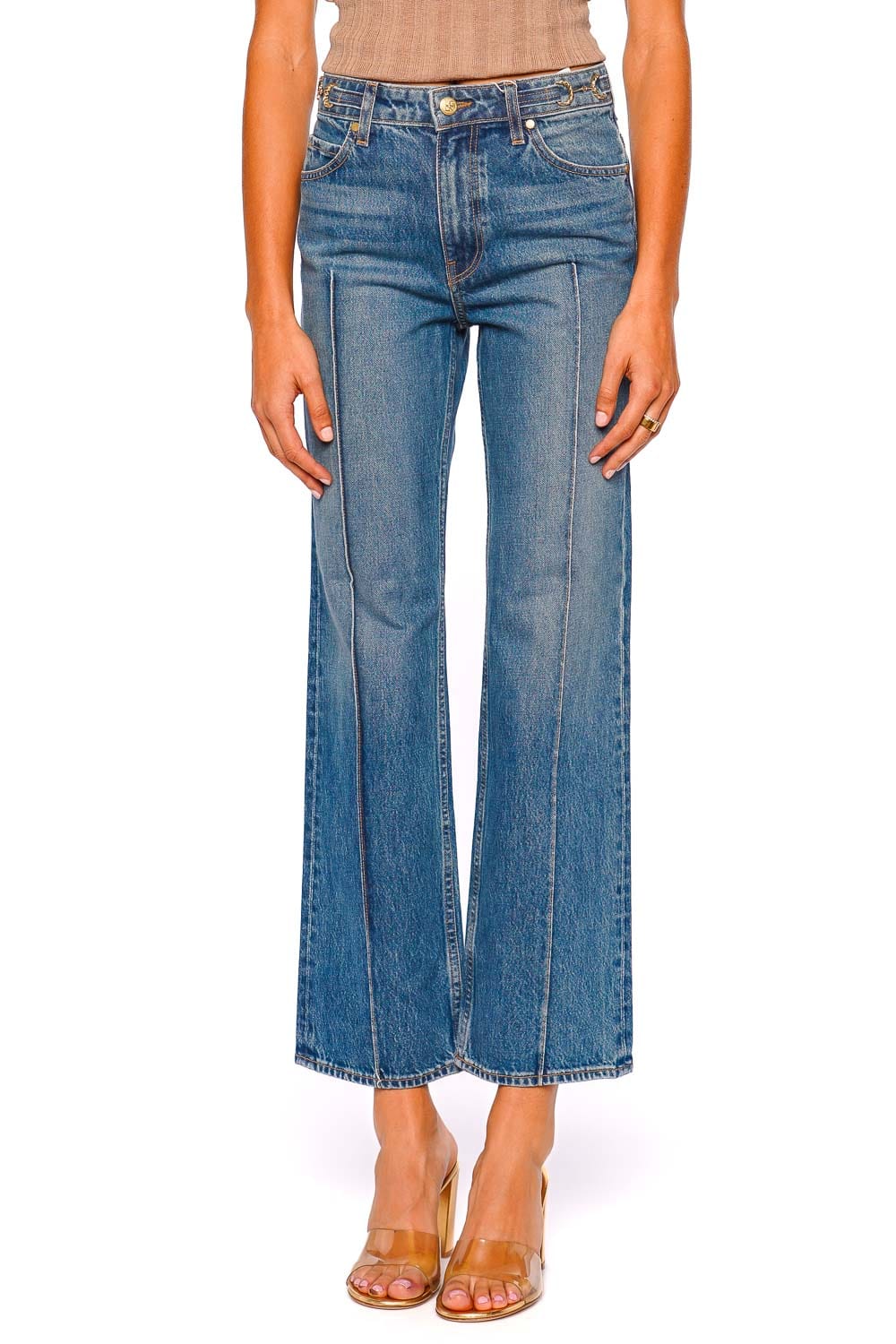 Ulla Johnson Agatha Danube Straight Leg Pintuck Jeans