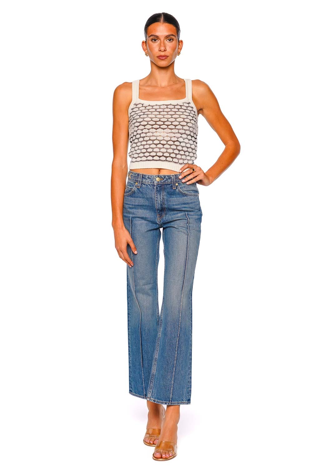 Ulla Johnson Agatha Danube Straight Leg Pintuck Jeans