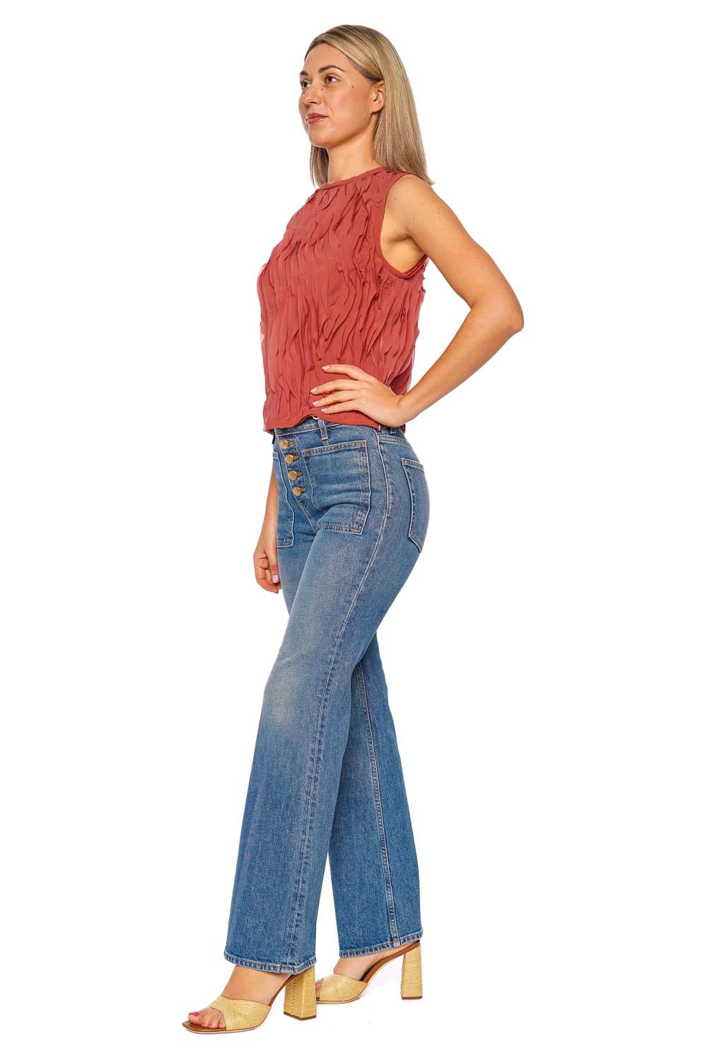 Ulla Johnson The Lou Stretch Kick Flare Jean