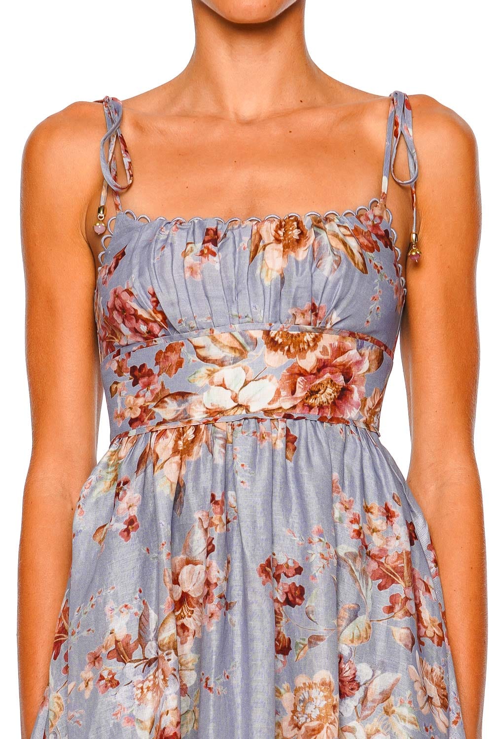 ZIMMERMANN Awaken Chambray Floral Picnic Midi Dress