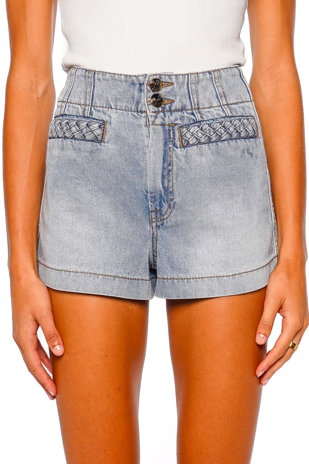 ZIMMERMANN Wanderlust Skylark Denim Shorts