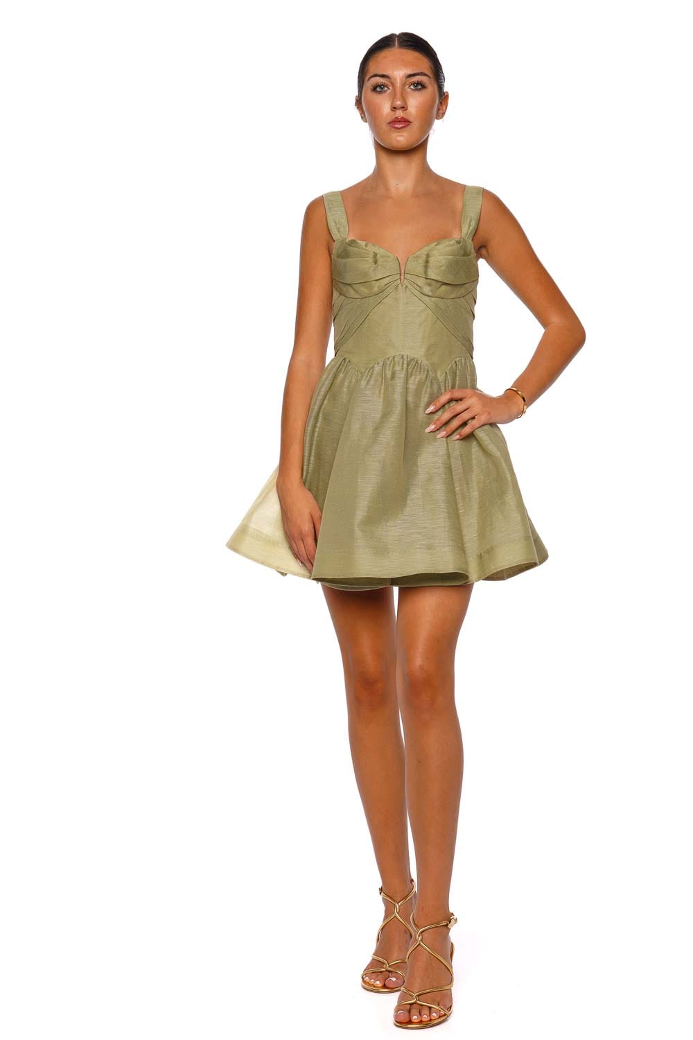 ZIMMERMANN Rebellion Palm Drape Mini Dress with Wide Straps
