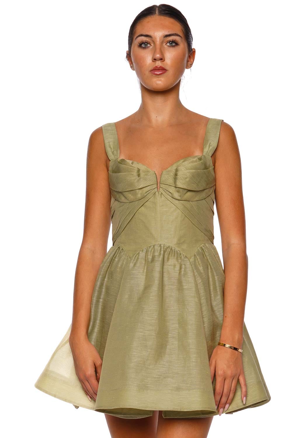 ZIMMERMANN Rebellion Palm Drape Mini Dress with Wide Straps