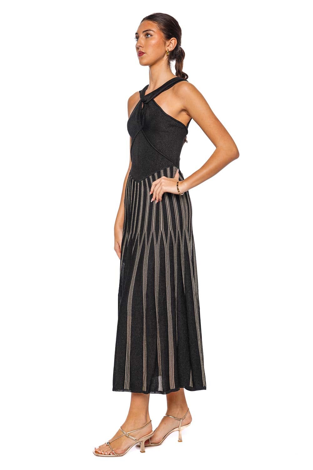 ZIMMERMANN Rebellion Striped Halter Knit Maxi Dress