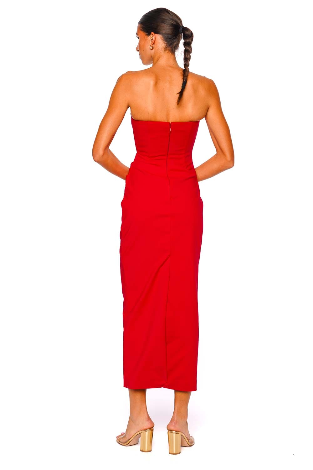 Shona Joy Lani Chilli Red Strapless Corset Maxi Dress