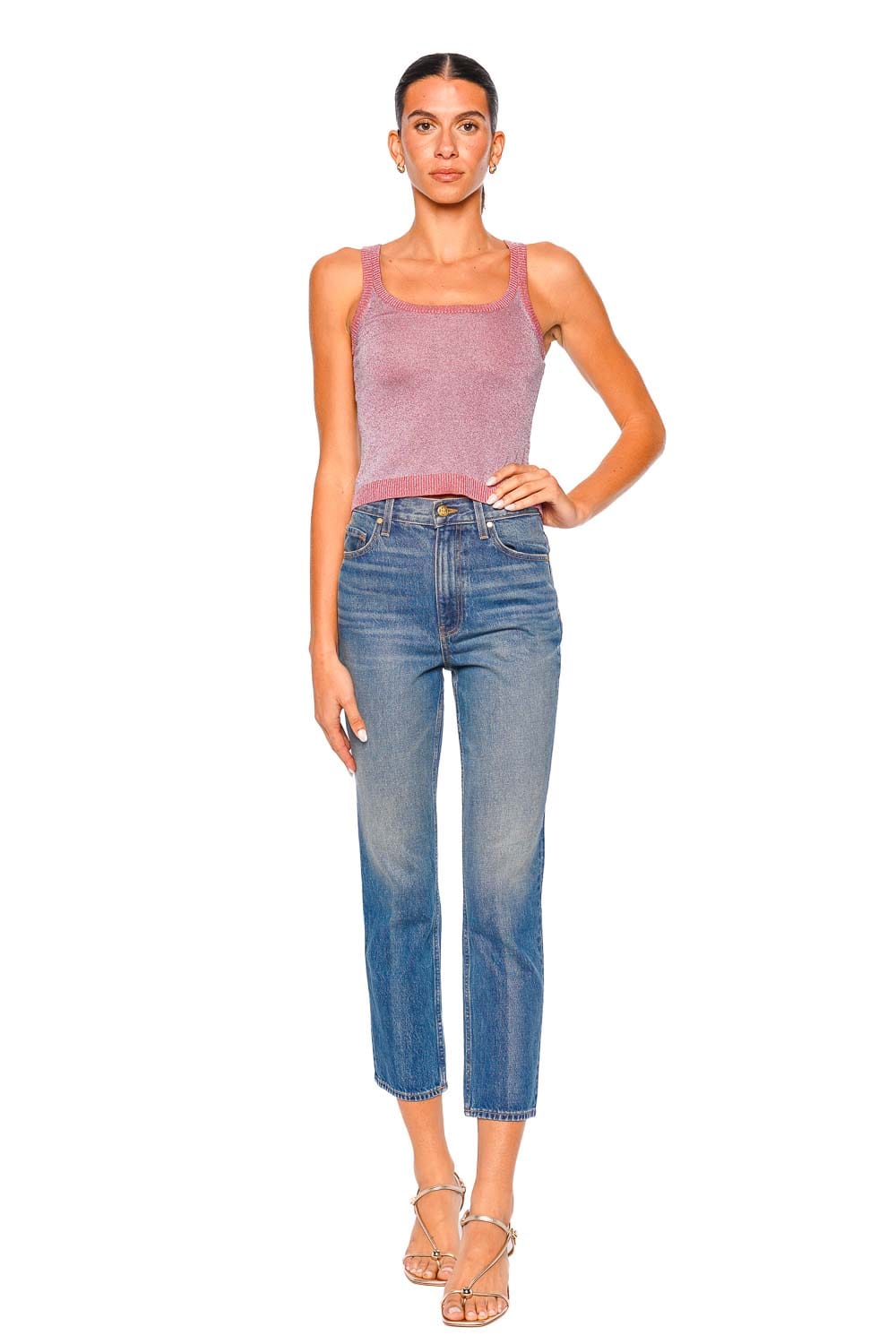 MISSONI Lilac and Pink Sleeveless Knit Tank Top