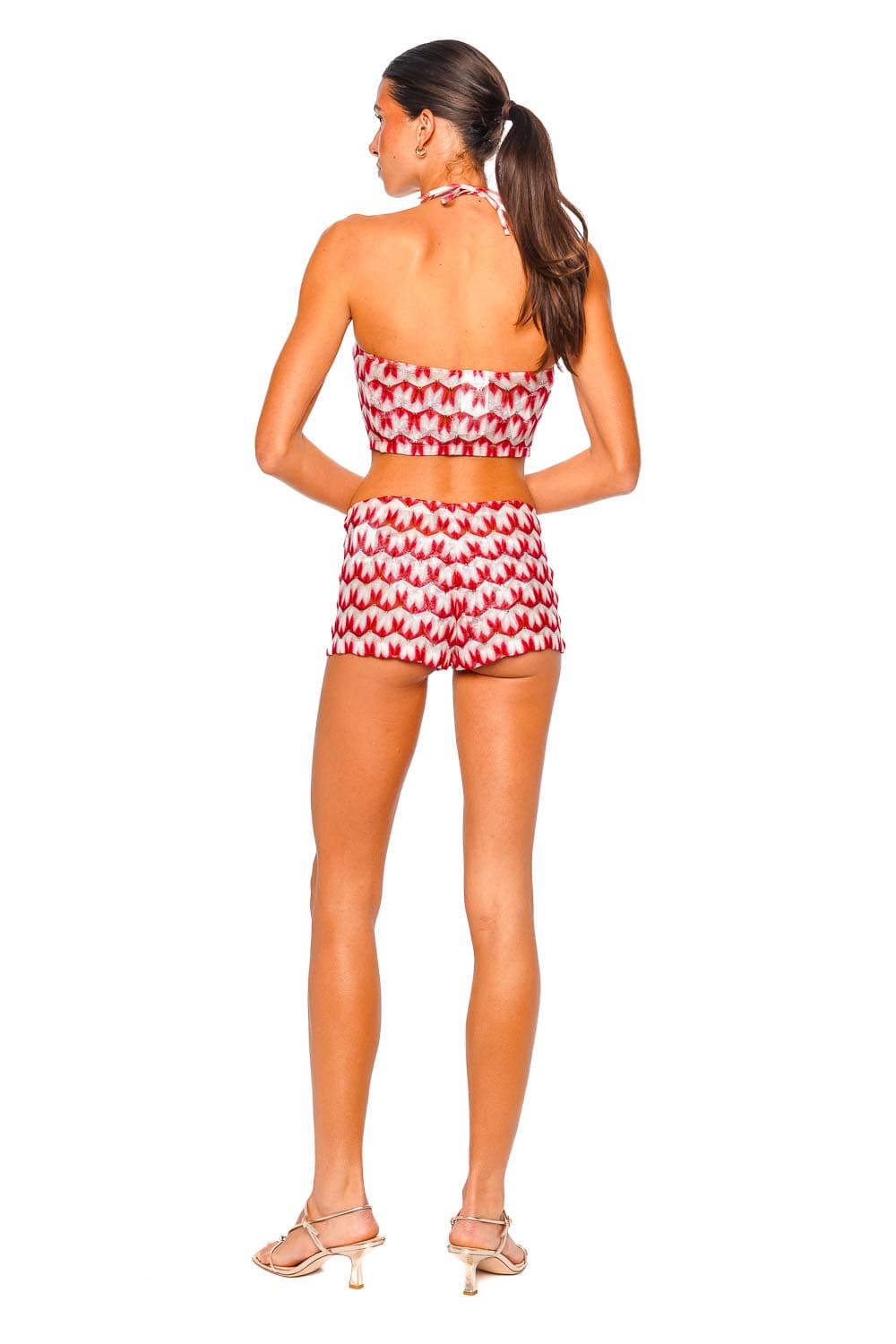 MISSONI Halter Top Multi Red and Pink