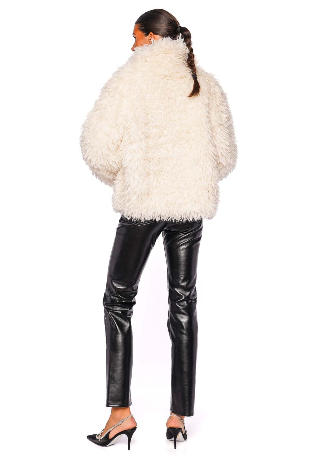 Staud Ivory SOPRANO Faux Fur Jacket