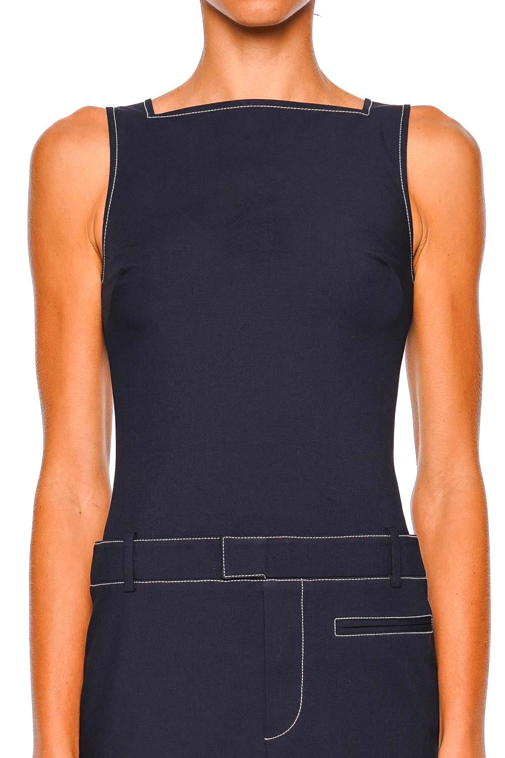 Staud Navy Sleeveless Mini Dress