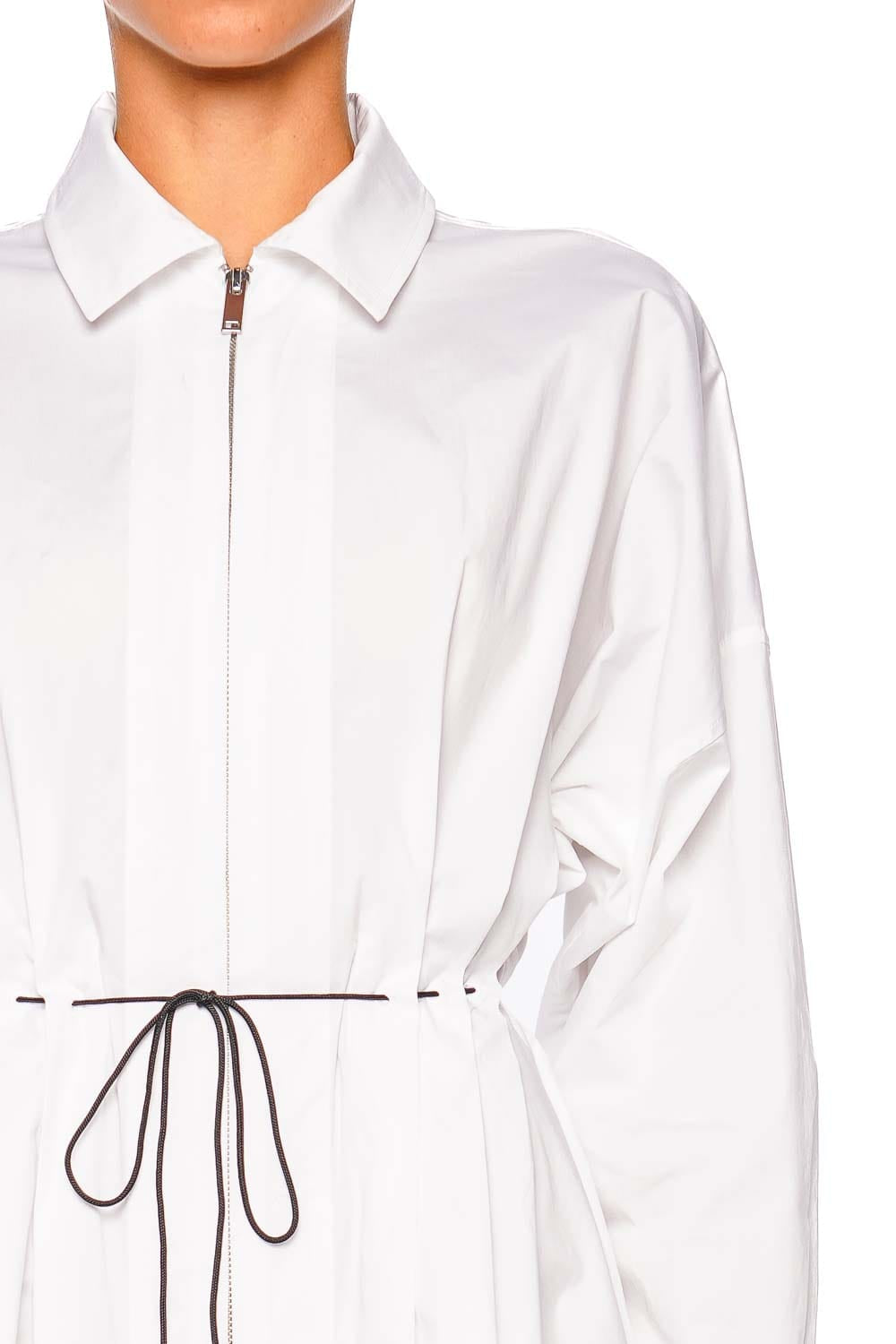 Staud Chi White Long Sleeve Mini Dress