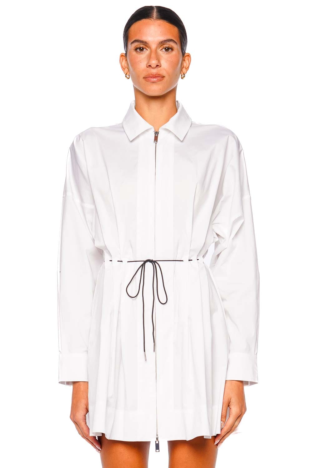 Staud Chi White Long Sleeve Mini Dress