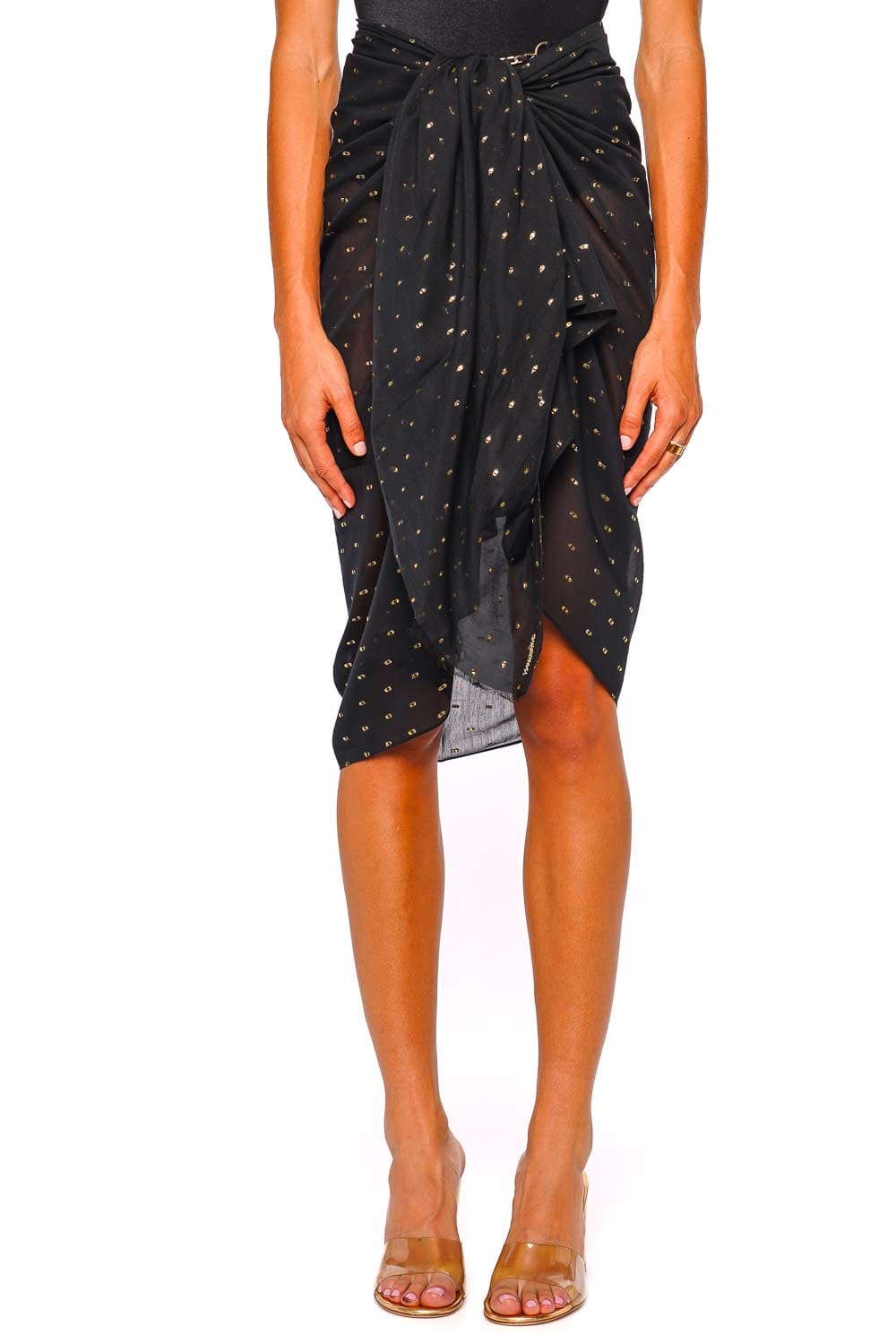 ZIMMERMANN Metallic Black Woven Pareo