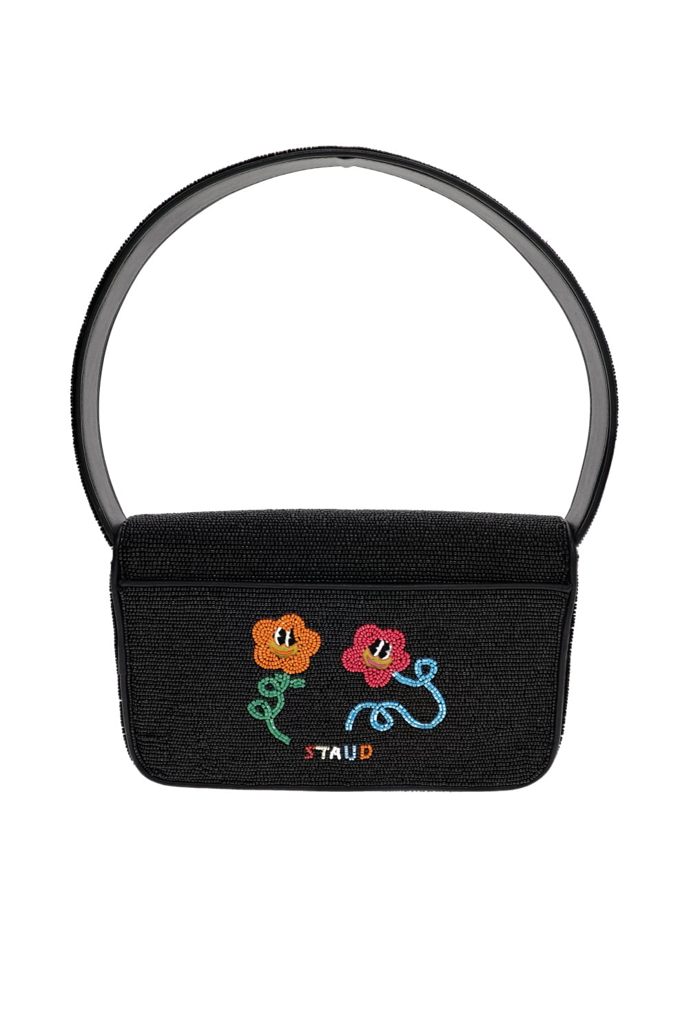 Staud Tommy Beaded Black Crossbody Shroomscape Bag