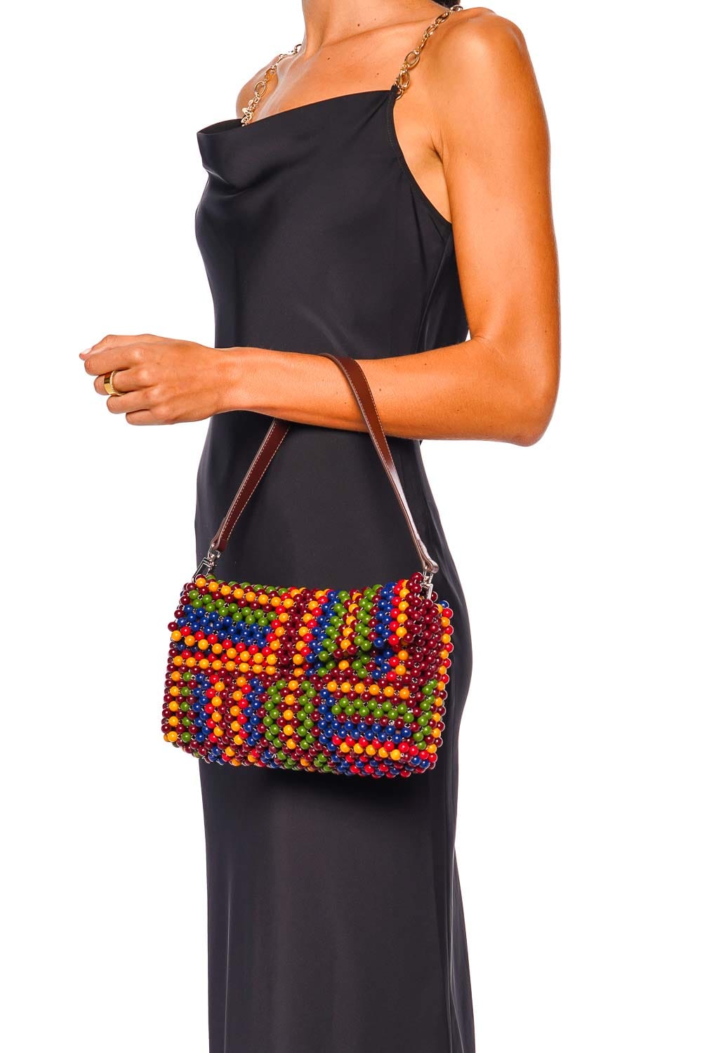 Staud Timmy Jungle Convertible Beaded Shoulder Bag