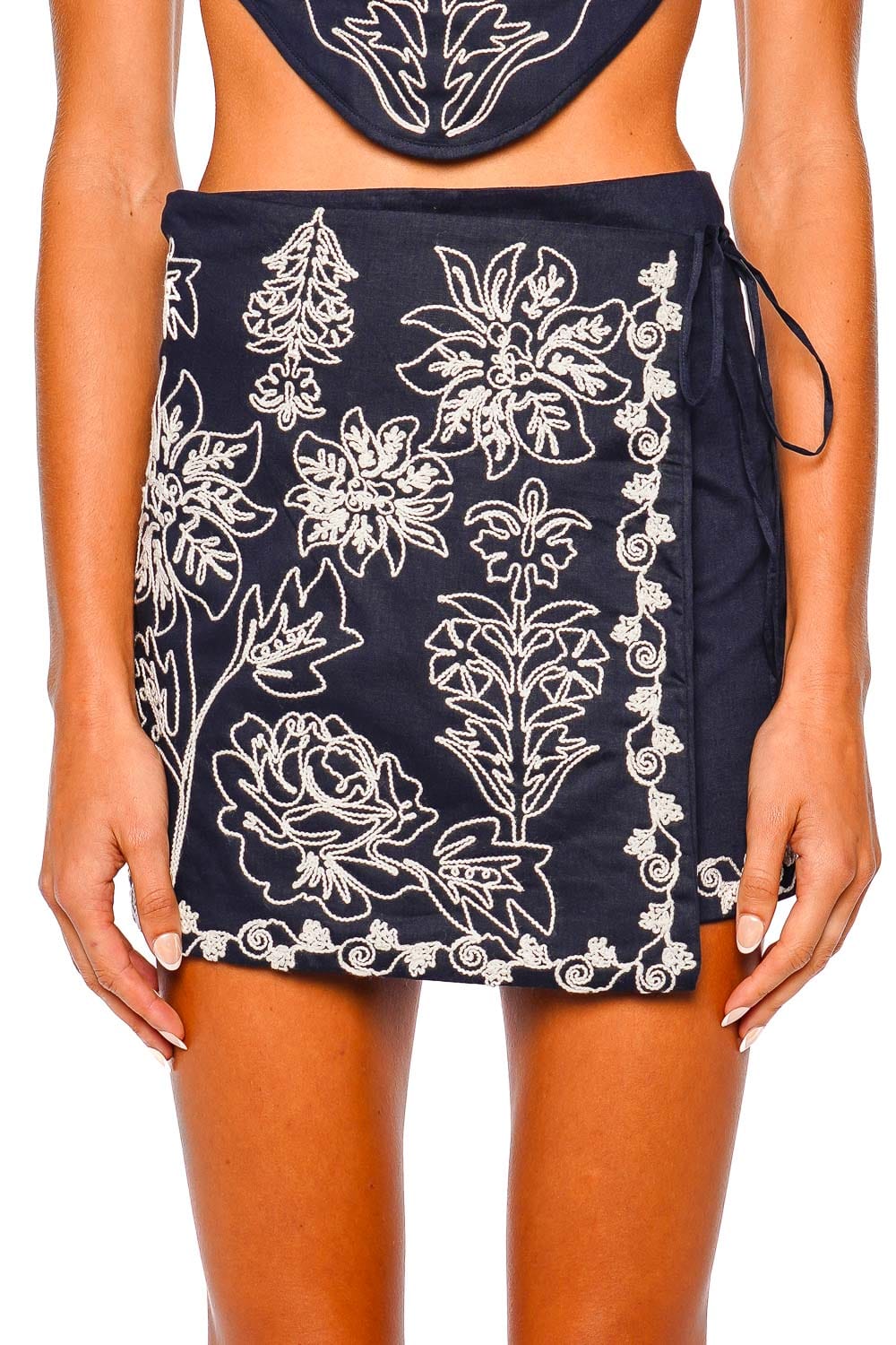 Agua Bendita Danina Multicolor Batik Embroidered Wrap Skirt