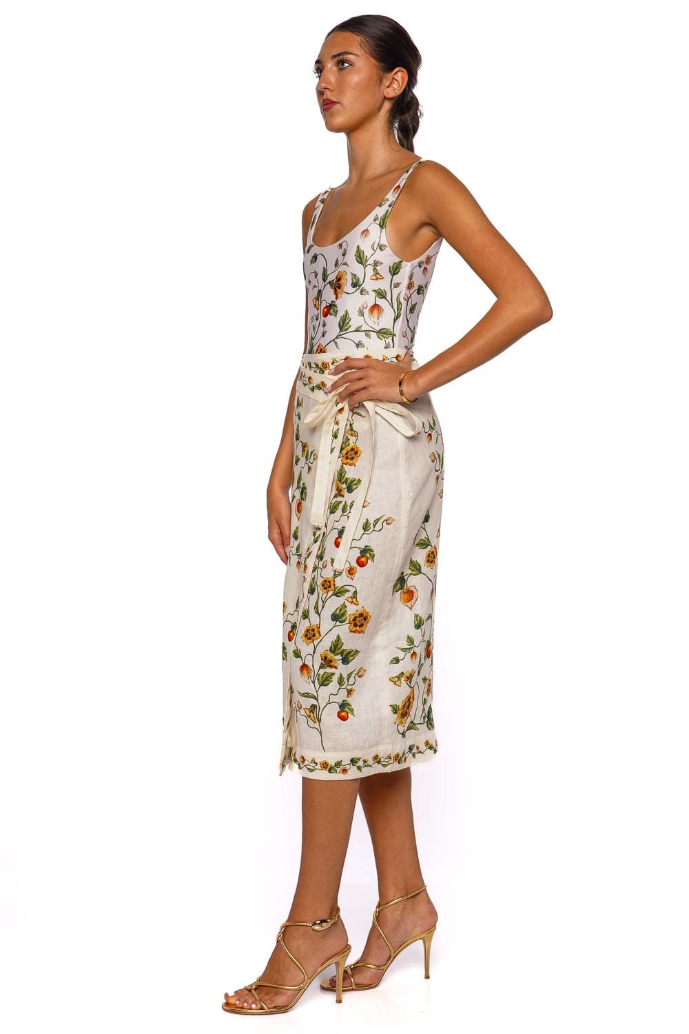AGUA by Agua Bendita Luna Uchuva Multicolor Midi Wrap Skirt